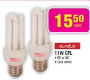 Eurolux 11W CFL ES Or BC Cool White-Each