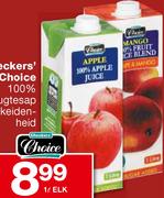 Checkers' Choice 100% Vrugtesap Verskeidenheid-1Ltr. Elk 