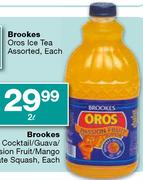 Brookes Oros Fruit Cocktail/Guava/Passion Fruit/Mango Concentrate Squash-2Ltr. Each