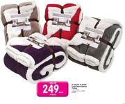 In House In Home Coral Fleece Sherpa Throws-Each