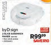 byD:sign 2 Slice Sandwich Maker(BSM750)
