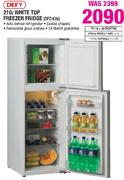 Defy 210L White Top Freezer Fridge(DFD426)-Each
