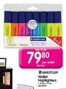 Staedtler Wallet Highlighters 6 Plus 2 Free