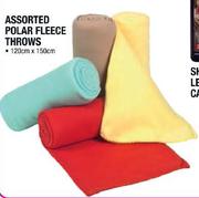Assorted Polar Fleece Throws-120cmx150cm