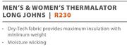 K-Way Men's & Women's Thermalator Long Johns