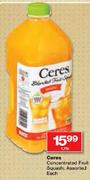 Ceres Concentrated Fruit Squash Assorted-1.75Ltr Each
