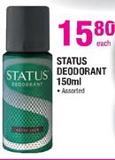 Status Deodorant Assorted-150ml Each