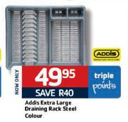 Addis Extra Large Draining Rack Steel Colour