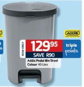 Addis Pedal Bin Steel Colour-40L