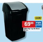 Addis Flip Top Bin Black - 46L