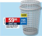 Addis Linen Bin Steel Colour Only-52Ltr