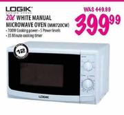 Logik White Manual Microwave Oven-20L (MM720CW)