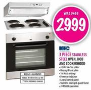KIC 3 Piece Stainless Steel Oven,Hob And Cookerhood 