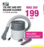 12V Wet & Dry Vacuum Cleaner-Each