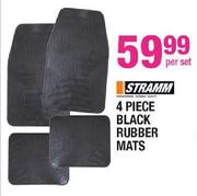 Stramm 4 Piece Black Rubber Mats-Per Set