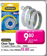 Sellotape Clear Tape-Per 3 Pack