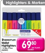 Staedtler Wallet Highlighters-6+2 Free Per Pack