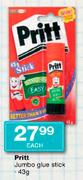 Pritt 43g Jumbo Glue Stick-Each