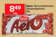 Aero 100g Sjokoladeblokke Verskeidenheid-Elk
