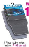 Stingray 4 Piece Rubber Velour Mat Set-Per Set