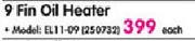 Elegance 9 Fin Oil Heater (EL11-09)-Each