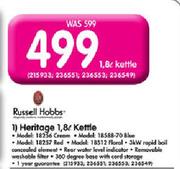 Russell Hobbs Heritage 1.8L Kettle-Each