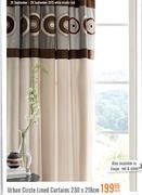 Urban Circle Lined Curtains(230x218Cm)-Each