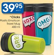 Clicks Plastic Emotion Travel Mug-400ml Each