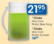 Clicks Stay Cool Plastic Beer Mug-Each