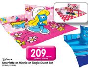 Disney Smurfette Or Minnie Or Single Duvet Set (251042, 252018)-Per Set