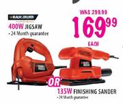 Black & Decker Jigsaw-400W Or Finishing Sander-135W