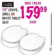 Stripe Shell Or White Toilet Seat-18"Each