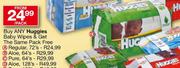 Huggies Aloe Baby Wipes-128's