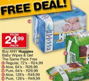 Huggies Aloe Baby Wipes-128's