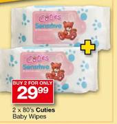 Cuties Baby Wipes-2*80's