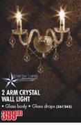 Bright Star Lighting 2 Arm Crystal Wall Light