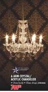 Bright Star Lighting 6 Arm  Crystal/Acrylic Chandelier