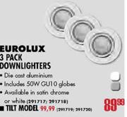 Eurolux 3 Pack Downlighters Tilt Model