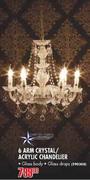 Bright Star Lighting 6 Arm Crystal/Acrylic Chandelier