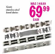 Gents Stainless Steel Band Chains-each