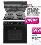 Defy 600mm Slimline Oven, Hob and Hood Set (DBO371/DHD332/271)