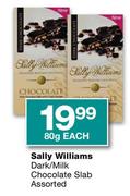 Sally Williams Dark/Milk Chocolate Slab Assorted-80g Each