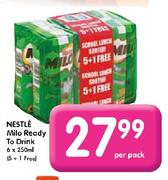 Nestle Milo Ready to Drink-6 x 250ml per pack