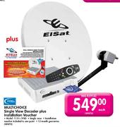 Dstv Multichoice Single View Decoder Plus Installation Voucher Each