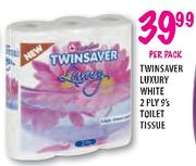 Twin Saver Luxury White 2 Ply Toilet Tissue-9's