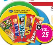 Parry's Assorted Chocolate or Jungle Energy Bars-6's 