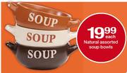 Natural Assorted Soup Bowls Each