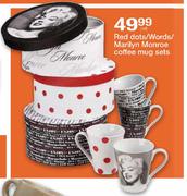 Red Dots/Words/Marilyn Monroe Coffee Mug Sets-Per Set