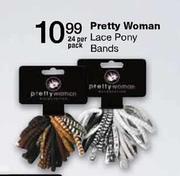 Pretty Women Lace Pony Bands-24 Per Pack