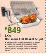 LK's Rotisserie Flat Basket & Spit